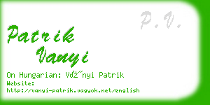 patrik vanyi business card